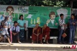 People Of Yangon, Myanmar, Leisurely Wait For Bus