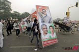 Indian Ruling Party Supporters Jampack Streets In Party Rally Held In New Delhi