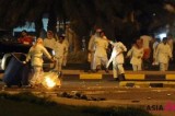 Kuwaiti opposition supporters demonstrate against police blockade