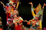 Chinese dancers perform during ethnic art show in Kunming, Yunnan Province
