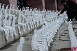 Ice Human Figures Symbolizing Climate Change