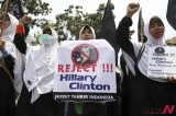 Protest Against Visit Of Hillary Clinton To Indonesia