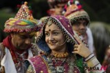 Indian Woman Rehearses Traditional Dance Ahead Of Navratri Festival