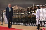 Spanish King Carlos Welcomed By Honor Guard Upon Arrival In New Delhi