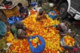 Scene Of Wholesale Flower Market In Mumbai, India