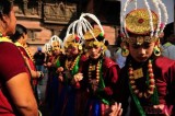 Indigenous Gurung Men In Traditional Custumes Attend New Year Parade In Kathmandu