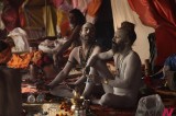 Naked Hindu Holy Men Talk Ahead Of Maha Kumbh Festival In Allahabad, India