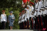 Queen Beatrix Of The Netherlands Reviews Honor Guard During Her 2-Day Visit To Singapore