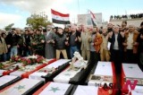 Pro-Gov’t Syrians Attend Funeral For Those Killed In A Car Bomb Explosion That Killed 42 People