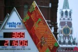 Sochi Olympics countdown clock installed outside Kremlin in Moscow