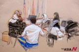 Artist’s sketch shows court hearing against five defendants at Guantanamo Bay