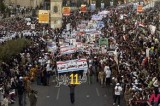 Yemeni people mark second anniversary of unrest with street parade in Sanaa