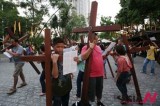 Filipino devotees make the Stations of Cross as a religious rite during Holy Week