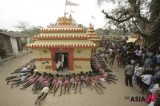 Indian villiagers perform a ritual celebrating Oriya New Year