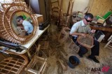 A visually-impaired Palestinian teacher makes bamboo chairs