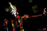 An Indonesian performer wears Mask of Malang at workshop