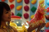 A Hong Kong designer presents shoe and apparels made of candies