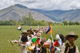 Tibetan farmers pray for good harvest at Ongkor Festival prayer ceremony