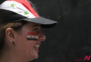 Syrian woman in support of Asad