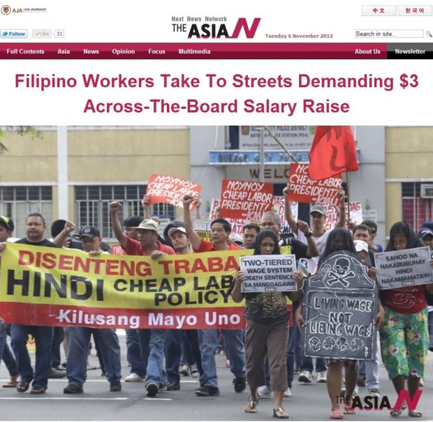 Filipino Workers Take To Streets Demanding $3 Across-The-Board Salary Raise