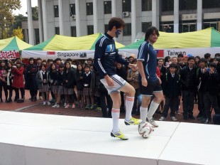 Argentinian Students with their national football team's uniform at KU ISF's  fashion show runway (Photo: Meidyana Rayana)