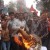 Students burning an effigy in Kathmandu protesting against Lok Man Singh's recommendation to the anti-graft body. (Photo: ekantipur)