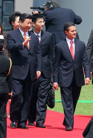 After giving a welcome message in Campo Marte, the Mexican president said