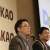 Daum Communications Corp. CEO Choi Sae-hoon, left, and Kakao Corp. CEO Sirgoo Lee listen to reporter's question during a press conference in Seoul, South Korea, Monday, May 26, 2014. Mobile messenger service Kakao Talk is seeking a backdoor listing on the South Korean stock exchange by combining with the country's second largest Internet portal. Daum Communications Corp. and Kakao Corp. said Monday that Kakao shareholders will get 1.556 Daum shares for each Kakao share they own. (Photo : AP/NEWSis)