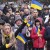 Demonstrators wave Ukrainian national flags during a pro-Ukraine rally in Luhansk, 30 kilometers west of the Russian border, Ukraine, Sunday, April 13, 2014. (Photo : AP/NEWSis)