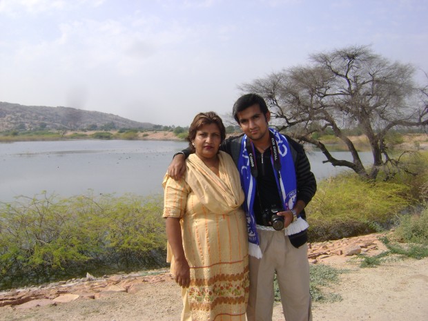 Photojournalist Rahul Aijaz with his mother during a trip to Tharparkar, Sindh in Pakistan.