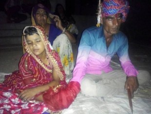 35-year-old Ratan Lal Jat marries 6-year-old girl in Rajasthan, India. 
(Photo: Cover Asia Press)