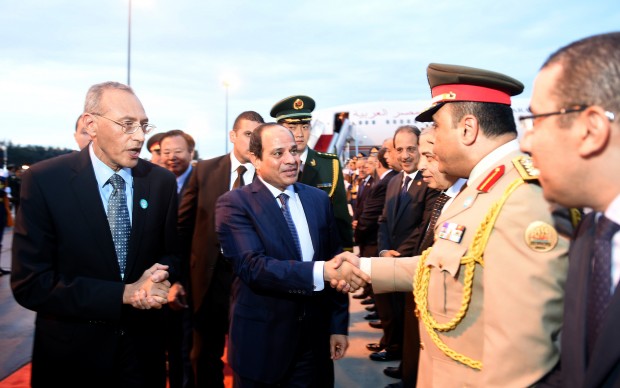 Egyptian President Abdel-Fattah al-Sisi  arrives at the Beijing Capital International Airport in Beijing, capital of China (Xinhua)