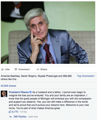 President Barrack Obama comments on the Humans of New York page.