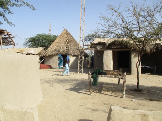 Homes of poor religious minorities in a village