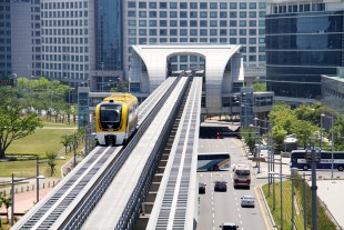 South Korea's first urban maglev train is seen in Incheon, South Korea. (Xinhua/Peng Qian) (djj)