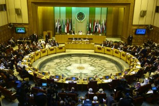 A general view of the Arab League Foreign Ministers' meeting at the headquarters of the Arab League in Cairo, Egypt. (Xinhua/Ahmed Gomaa)