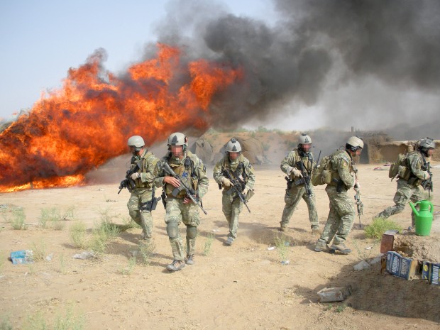 Burning hashish seized in Operation Albatross, a combined operation of Afghan officials, NATO and the Drug Enforcement Administration.