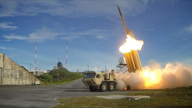 The_first_of_two_Terminal_High_Altitude_Area_Defense_(THAAD)_interceptors_is_launched_during_a_successful_intercept_test_-_US_Army