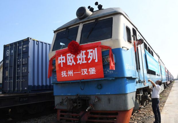The first freight train from Fuzhou to Hamburg starts from Fuzhou North railway station, central China's Jiangxi Province, Aug. 16, 2018.  Photo: People’s Daily