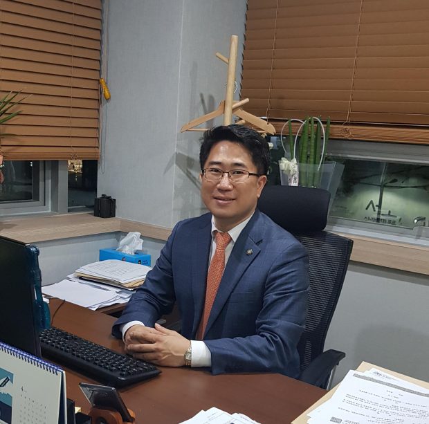 Park Won-yeon at his office in Seocho-gu, Seoul