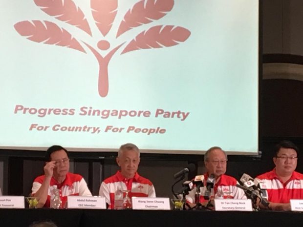 Dr Tan Cheng Bock, who founded the Progress Singapore Party, during the media conference