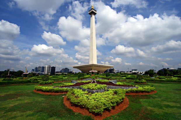 Towering Independence Monument at the heart of Jakarta