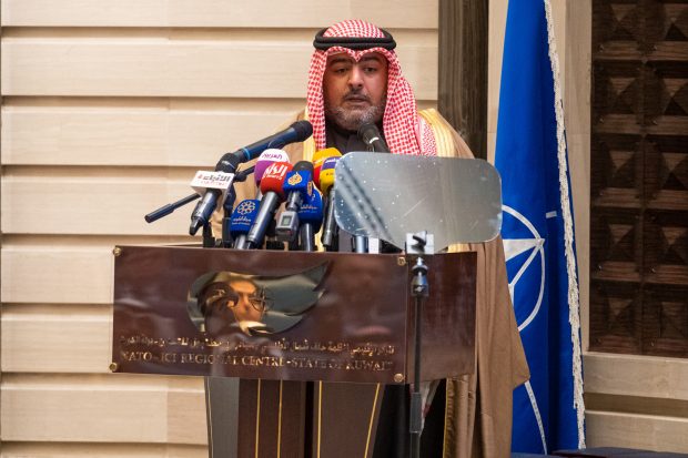 Shaikh Thamer Ali Sabah Al Salem Al Sabah, President of the Kuwait National Security Bureau during the Istanbul Cooperation Initiative Anniversary Ceremony at the NATO-ICI Regional Centre in Kuwait (NATO)