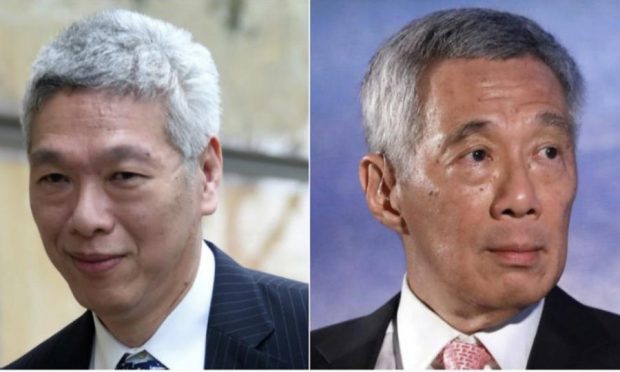 Split screen image of Lee Hsien Loong (R) and his younger brother Lee Hsien Yang (L). Photo: AFP/Facebook