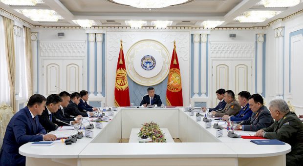 President Jeenbekov  chairng Kyrgyzstan Security Council (Kabar)