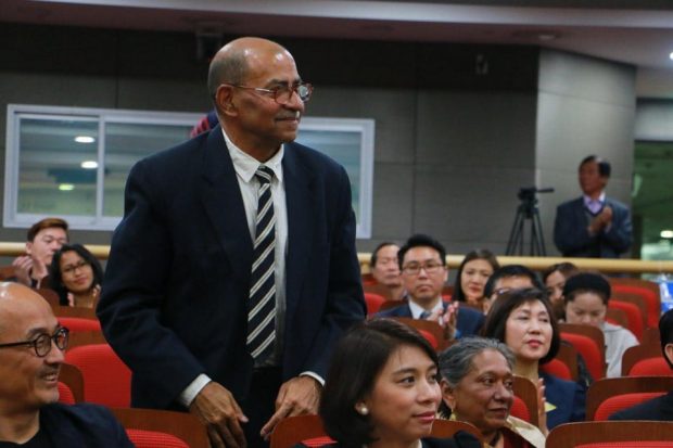 Pramod, Korean National Assembly, April 2016. Left (Jun-Ik Lee, film director) Right (Jasmine Lee, MP). These two people were the person of the year 2016.