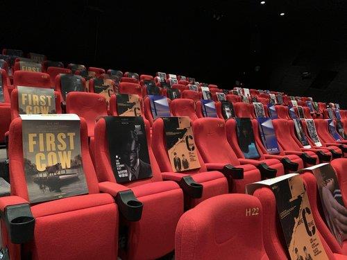 Social distancing measures are in place at a theater in the Busan Cinema Center, the main venue of the 25th Busan International Film Festival, in Busan, some 453 kilometers southeast of Seoul, on Oct. 20, 2020. (Yonhap) 
