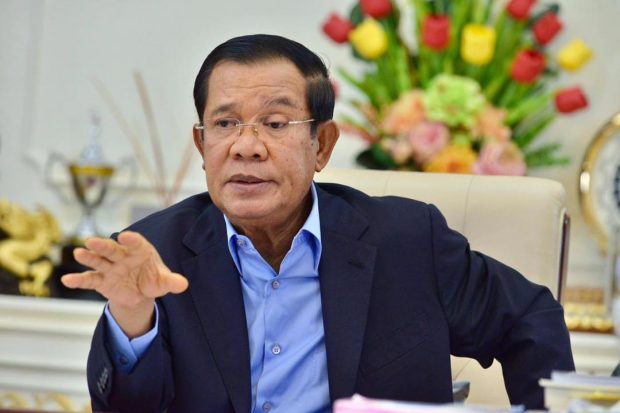 Prime Minister Hun Sen  breaking the good news to the nation 