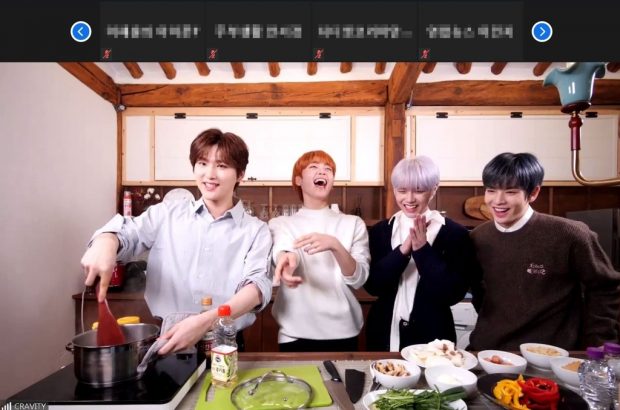 This photo, provided by Airbnb, shows K-pop boy band Cravity cooking a Korean dish during an online session hosted by the American accommodation rental company (Yonhap)
