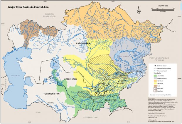 Basins of the main rivers of Central Asia Source: www.caatlas.org 